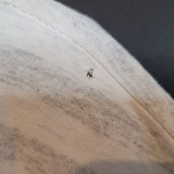 Vintage Patriotic Bear Made In The USA Shirt Light Gray Stripes Size L Gopher - Picture 7 of 8